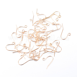 Eisen Ohrhaken, Ohrhaken, mit horizontaler Schleife, Licht Gold, 19x16 mm, Bohrung: 2 mm, Stift: 0.8 mm