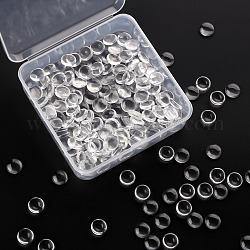 200 pièces cabochons en verre transparent, cabochon en dôme clair pour la fabrication de bijoux pendentif photo camée, clair, 9.5~10x3.5mm