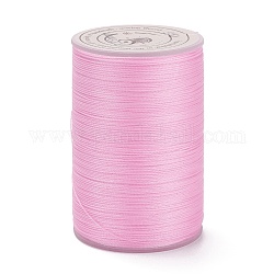 Runde gewachste Polyesterfadenschnur, Mikro-Makramee-Schnur, verdrillte Schnur, zum Nähen von Leder, neon rosa , 0.3~0.4 mm, ca. 174.98 Yard (160m)/Rolle