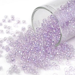 Toho perles de rocaille rondes, Perles de rocaille japonais, (477) brume de lavande teintée, 8/0, 3mm, Trou: 1mm, environ 222 pcs/10 g