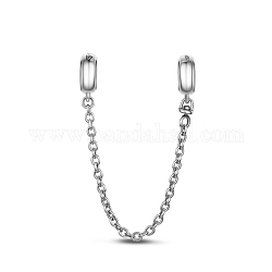 Chaînes et perles de sécurité rondes en argent sterling tinysand 925, couleur d'argent, 90mm, Trou: 3.72mm