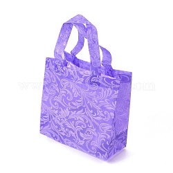 Umweltfreundliche wiederverwendbare Taschen, Einkaufstaschen aus nicht gewebtem Stoff, Flieder, 20.5x9.7x22 cm