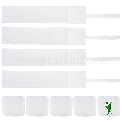 CHGCRAFT 10Pcs White Armbands Outdoor Soccer Football Adjustable Hattain Armbands Flexible Sports Player Bands with Hook and Loop Fastener for Team Sports, 10.9 Inch Length