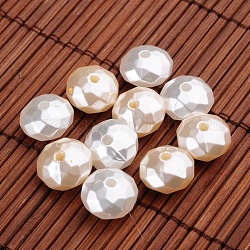 Facetado rondelle imitación perla acrílico cuentas, color mezclado, 13x8.5mm, agujero: 2 mm, aproximamente 570 unidades / 500 g