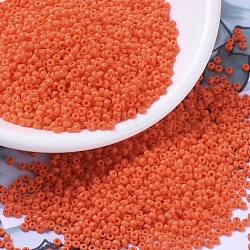 MIYUKI Round Rocailles Beads, Japanese Seed Beads, 11/0, (RR406) Opaque Orange, 2x1.3mm, Hole: 0.8mm, about 1111pcs/10g
