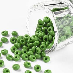 Perles magatama courtes toho, Perles de rocaille japonais, (47) vert menthe opaque, 4.5x4x3mm, Trou: 1.2mm, environ 450 g /sachet 
