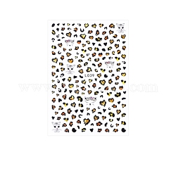 Laser Nail Art Stickers Decals, Self-Adhesive, for Nail Tips Decorations, Leopard Print Pattern, 10.5x7cm