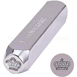 Iron Metal Stamps, for Imprinting Metal, Plastic, Wood, Leather, Crown, 65.5x10mm