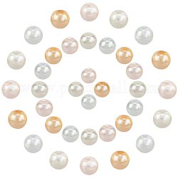 Abalorios de perla de vidrio, pearlized, redondo, color mezclado, 4~9mm, agujero: 0.8~1 mm, 300 g / pantano