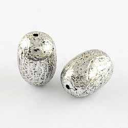 Antique Acrylic Beads, Oval, Antique Silver, 30x21mm, Hole: 3mm, about 65pcs/500g