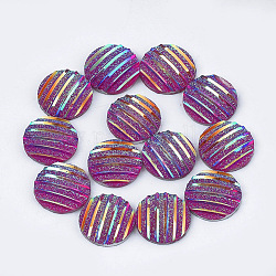 Harz Cabochons, Flachrund, Medium violett rot, 12x3~3.5 mm