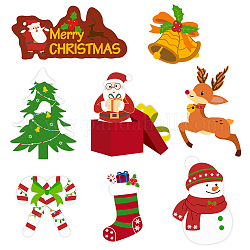 Plastic Yard Signs Display Decorations, for Outdoor Garden Decoration, Christmas Themed Mixed Shapes, Mixed Color, 180x160x4mm