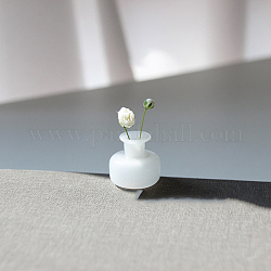 Miniatur-Vasenflaschen aus Glas, Mikro-Landschaftsgarten-Puppenhauszubehör, Fotografie Requisiten Dekorationen, weiß, 19x17 mm