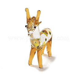 Handmade Lampwork 3D Animal Ornaments, for Home Office Desktop Decoration, Deer, 62x18x76mm