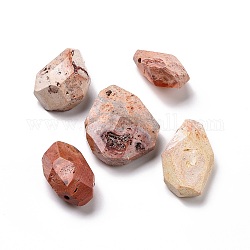 Pendentifs en opale de feu naturelle, facette, charme pépites, 31.5~43x20~36x11~16mm, Trou: 2.5~3mm