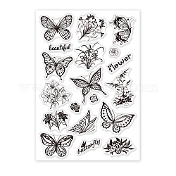 PVC-Plastikstempel, für diy scrapbooking, Fotoalbum dekorativ, Karten machen, Briefmarkenblätter, Schmetterlingsmuster, 16x11x0.3 cm