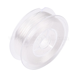 Chaîne de cristal élastique plat, fil de perles élastique, pour la fabrication de bracelets élastiques, blanc, 0.8mm