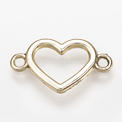 Alloy Links connectors, Heart, Light Gold, 20.5x12x2mm, Hole: 1.5mm