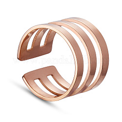 Shegrace Fashion 3 петли 925 кольца из стерлингового серебра с манжетой на хвосте, широкая полоса кольца, розовое золото , 16 мм