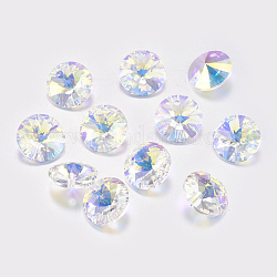 Facettierten Glas Strass Charms, Nachahmung österreichischen Kristall, Kegel, Kristall ab, 10x4.5 mm, Bohrung: 1 mm