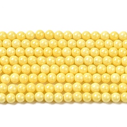 Нити бусины с имитацией жемчуга кубического циркония, круглые, желтые, 3 мм, отверстие : 0.7 мм, около 114~117 шт / нитка, 14.80''~14.96'' (37.6~38 см)