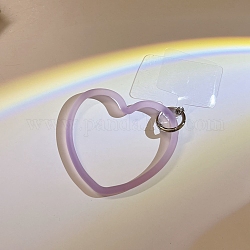 Силиконовый ремешок для телефона с петлей в форме сердца, ремешок на запястье с держателем для ключей из пластика и сплава, средне фиолетовый, 10x10.5 см