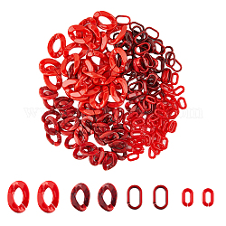 Superfindings environ 240 anneaux de liaison en acrylique, 4 styles d'anneaux de chaîne à maillons torsadés ovales rouges, connecteurs à maillons rapides opaques pour boucle d'oreille, collier, bijoux, chaîne de lunettes, bricolage, fabrication artisanale