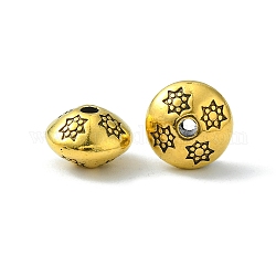 Perles de séparateur de style tibétain , Toupie, sans plomb et sans cadmium, Or antique, 10.5x7.5mm, Trou: 1mm