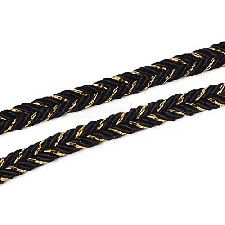 Braided Cloth Threads Cords for Bracelet Making, Black, 6mm, about 50yards/roll(150 feet/roll)