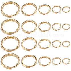 SUNNYCLUE 200pcs 5 Styles 304 Stainless Steel Split Rings, Double Loops Jump Rings, Golden, 5~12x1~2mm, Inner Diameter: 3.8~10mm, Single Wire: 0.5~1mm, 40pcs/style