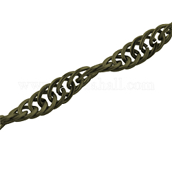 Iron Rope Chains, Unwelded, Nickel Free, Oval, Antique Bronze, about 8mm long, 6.7mm wide, 1mm thick