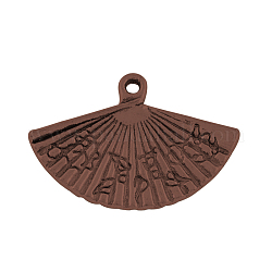 Tibetan Style Alloy Folding Fan Pendants, Lead Free & Nickel Free, Red Copper, 17x25x2mm, Hole: 1.5mm, about 510pcs/1000g