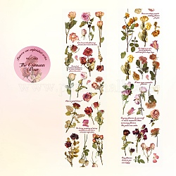 Blume wasserdichte selbstklebende PVC-Dekorationsbänder auf Rolle, für diy scrapbooking, Farbig, 40x50x2 mm