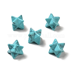 Perles de turquoise synthétique, pas de trous / non percés, Merkaba Star, 12.5~13x12.5~13x12.5~13mm