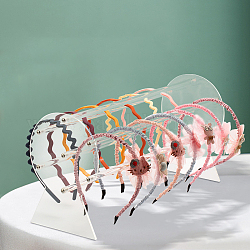 Acrylic Headband Organizers Display Stand, with 7 pcs Coloums, Clear, 40x1.3x20cm