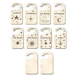 CRASPIRE 10PCS Wood Baby Wardrobe Dividers Moon & Stars Design from Newborn to 24 Month Hanger Seperaters Baby Closet Organizers, Nursery Infant Wardrobe Divider Gift, for Newborn Baby Shower