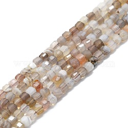 Chapelets de perles en agate naturelle du Botswana, facette, cube, 2x2x2mm, Trou: 0.6mm, Environ 182 pcs/chapelet, 15.16''~15.55'' (38.5~39.5 cm)