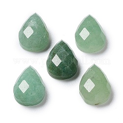 Cabochons naturales aventurina verde, lágrima facetada, 12.5~13x8.5~9x4.5~5mm