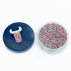 50グラムの虹混合半透明DIY 3Dネイルアートの装飾ミニガラスビーズ  小さなキャビアネイルビーズ  ミックスカラー  0.6~1.5mm