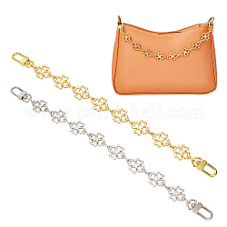 Wadorn 2 pz 2 colori in lega di trifoglio catena a maglia cinghie del sacchetto, per gli accessori di sostituzione della maniglia della borsa, di platino e d'oro, 31.5cm, 1pc / color