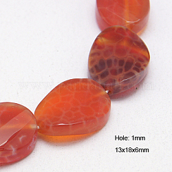 Natural Fire Crackle Agate Beads Strands, Dyed & Heated, Faceted, Twist, 18x13x6mm, Hole: 1mm