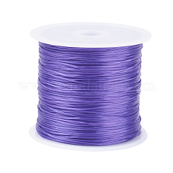 Плоская эластичная кристаллическая струна, эластичная нить для бисера, для изготовления эластичного браслета, синий фиолетовый, 0.8 мм, 60 м / рулон