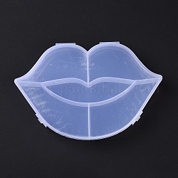 5 caja de plástico transparente rejillas, recipientes de cuentas con forma de labio para pequeñas joyas y cuentas, whitesmoke, 12.2x18.1x2.5 cm, diámetro interno: 30.5x110.5x22 mm y 47x87x22 mm y 71x88x22 mm