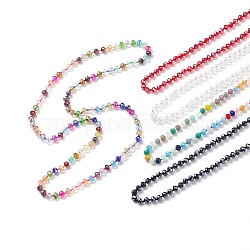 5 pièces 5 colliers de perles de verre bling style ensemble pour les femmes, couleur mixte, 35.43 pouce (90 cm), 1pc / style