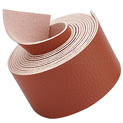 Искусственная кожа ткань обычная ткань личи, для пошива обуви сумки лоскутное diy craft аппликации, седло коричневый, 3.75x0.15 см