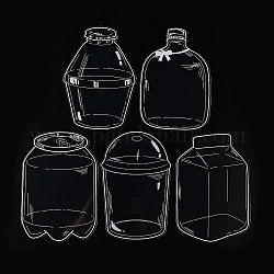 20 Stück 5 Stile PET-Kunststoff wasserdichte selbstklebende Spitzenflaschenaufkleber, für Scrapbook-Materialien, Transparent, 143x96x0.1 mm, 4pcs / style