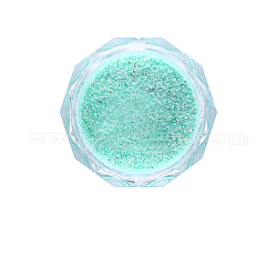 Glänzendes Nail Art Glitzerpulver, für Nagelkunstspitzen Dekoration, lime green, 0.1~0.5x0.1~0.5 mm, ca. 0.5 g / Kasten
