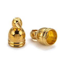 Brass Cord Ends, Golden, 8x5mm, Hole: 1mm, Inner Diameter: 4mm