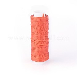 Cordón de poliéster encerado, cordón de micro macramé, para proyecto de cuero, fabricación de pulseras, reparacion de calzado, encuadernación, piso, rojo naranja, 0.8mm, alrededor de 32.8 yarda (30 m) / rollo