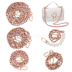 Wadorn 5pcs 5 estilos cadenas de monedero de cuero de imitación, Con aleaciones y fornituras de hierro, rosa perla, 37.5~117x0.8 cm, 1pc / estilo